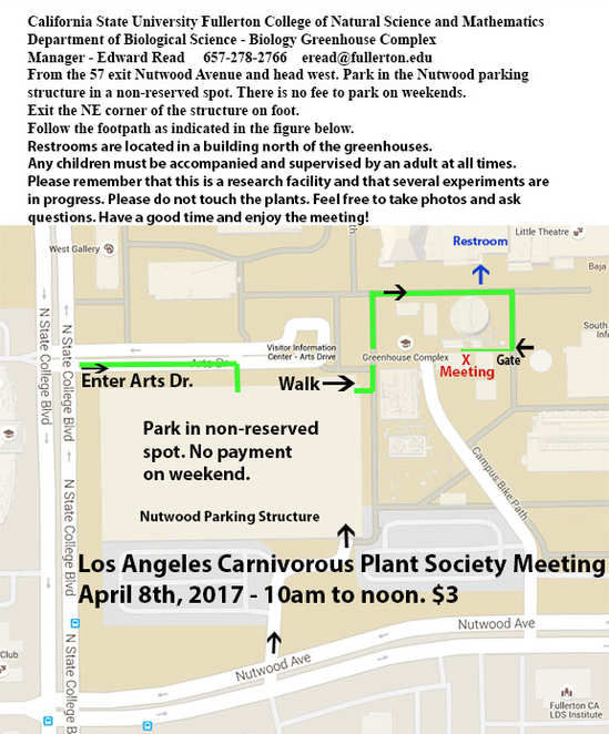 CSUF biology greenhouse map and directions
